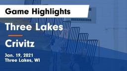 Three Lakes  vs Crivitz Game Highlights - Jan. 19, 2021