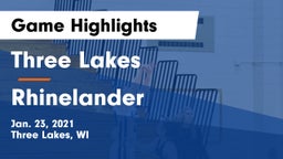 Three Lakes  vs Rhinelander  Game Highlights - Jan. 23, 2021