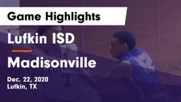 Lufkin ISD vs Madisonville  Game Highlights - Dec. 22, 2020