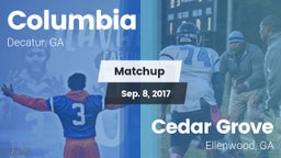 Matchup: Columbia  vs. Cedar Grove  2017
