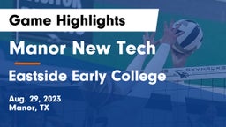 Manor New Tech vs Eastside Early College  Game Highlights - Aug. 29, 2023
