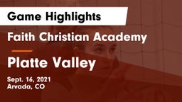 Faith Christian Academy vs Platte Valley  Game Highlights - Sept. 16, 2021
