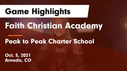 Faith Christian Academy vs Peak to Peak Charter School Game Highlights - Oct. 5, 2021