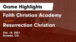 Faith Christian Academy vs Resurrection Christian  Game Highlights - Oct. 14, 2021