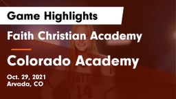 Faith Christian Academy vs Colorado Academy Game Highlights - Oct. 29, 2021