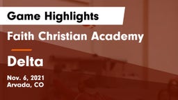 Faith Christian Academy vs Delta  Game Highlights - Nov. 6, 2021
