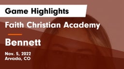 Faith Christian Academy vs Bennett Game Highlights - Nov. 5, 2022