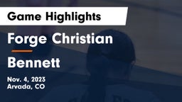 Forge Christian vs Bennett Game Highlights - Nov. 4, 2023