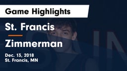St. Francis  vs Zimmerman Game Highlights - Dec. 13, 2018