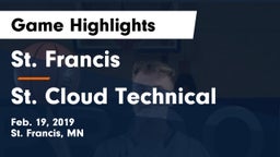 St. Francis  vs St. Cloud Technical  Game Highlights - Feb. 19, 2019