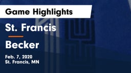 St. Francis  vs Becker  Game Highlights - Feb. 7, 2020