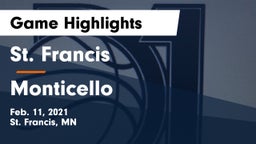 St. Francis  vs Monticello  Game Highlights - Feb. 11, 2021