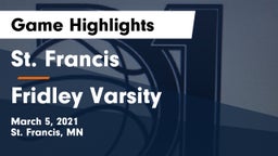 St. Francis  vs Fridley Varsity Game Highlights - March 5, 2021