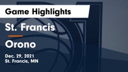 St. Francis  vs Orono  Game Highlights - Dec. 29, 2021