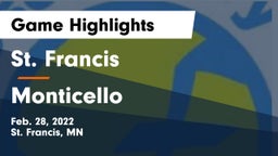 St. Francis  vs Monticello  Game Highlights - Feb. 28, 2022