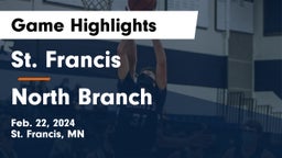 St. Francis  vs North Branch  Game Highlights - Feb. 22, 2024