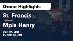 St. Francis  vs Mpls Henry Game Highlights - Dec. 27, 2019