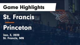 St. Francis  vs Princeton  Game Highlights - Jan. 3, 2020
