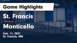 St. Francis  vs Monticello  Game Highlights - Feb. 11, 2021