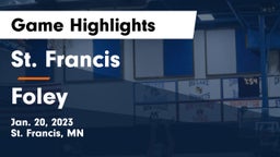 St. Francis  vs Foley  Game Highlights - Jan. 20, 2023