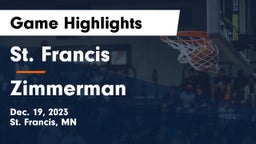St. Francis  vs Zimmerman  Game Highlights - Dec. 19, 2023