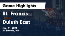 St. Francis  vs Duluth East  Game Highlights - Jan. 11, 2024