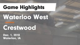 Waterloo West  vs Crestwood  Game Highlights - Dec. 1, 2018