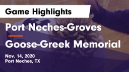Port Neches-Groves  vs Goose-Greek Memorial Game Highlights - Nov. 14, 2020