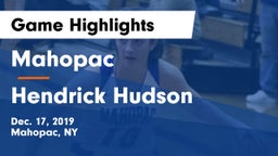 Mahopac  vs Hendrick Hudson  Game Highlights - Dec. 17, 2019