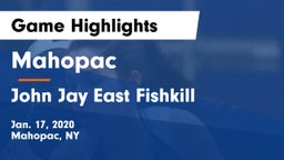 Mahopac  vs John Jay East Fishkill Game Highlights - Jan. 17, 2020