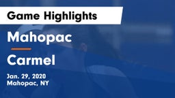 Mahopac  vs Carmel  Game Highlights - Jan. 29, 2020