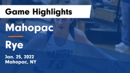 Mahopac  vs Rye  Game Highlights - Jan. 25, 2022