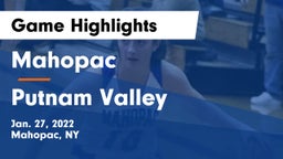 Mahopac  vs Putnam Valley  Game Highlights - Jan. 27, 2022