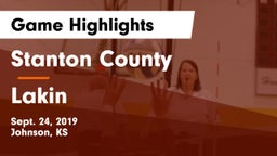 Stanton County  vs Lakin  Game Highlights - Sept. 24, 2019