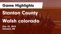 Stanton County  vs Walsh colorado Game Highlights - Oct. 22, 2019