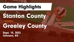 Stanton County  vs Greeley County  Game Highlights - Sept. 15, 2022