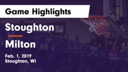 Stoughton  vs Milton  Game Highlights - Feb. 1, 2019
