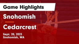 Snohomish  vs Cedarcrest  Game Highlights - Sept. 20, 2023