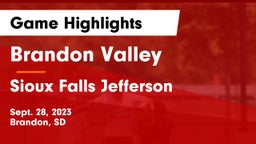 Brandon Valley  vs Sioux Falls Jefferson  Game Highlights - Sept. 28, 2023