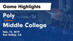Poly  vs Middle College Game Highlights - Feb. 12, 2019