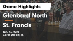 Glenbard North  vs St. Francis  Game Highlights - Jan. 16, 2023