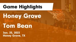 Honey Grove  vs Tom Bean  Game Highlights - Jan. 25, 2022