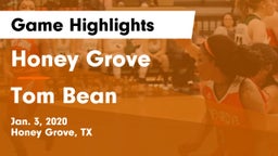 Honey Grove  vs Tom Bean  Game Highlights - Jan. 3, 2020