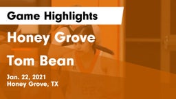 Honey Grove  vs Tom Bean  Game Highlights - Jan. 22, 2021