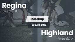 Matchup: Regina  vs. Highland  2016