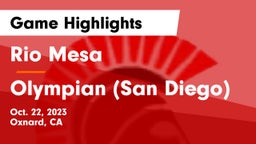 Rio Mesa  vs Olympian (San Diego) Game Highlights - Oct. 22, 2023