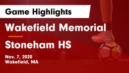 Wakefield Memorial  vs Stoneham HS Game Highlights - Nov. 7, 2020