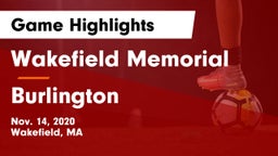 Wakefield Memorial  vs Burlington  Game Highlights - Nov. 14, 2020