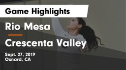 Rio Mesa  vs Crescenta Valley  Game Highlights - Sept. 27, 2019