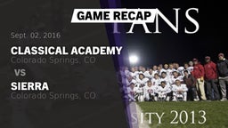 Recap: Classical Academy  vs. Sierra  2016